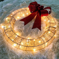 Luminous LED Wreath With Big Bowknot
