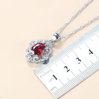 Elegant Cubic Zirconia Jewelry Set Earrings Pendant Necklace Bracelet Ring Gift 4 PCs Set
