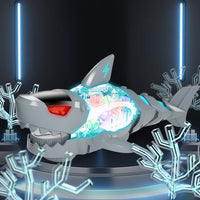 Coche de juguete eléctrico de tiburón para niños, engranaje transparente Universal, música emisora ​​de luz