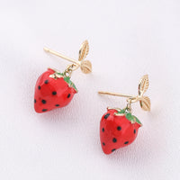 Strawberry Earrings S925 Silver Needle Earrings
