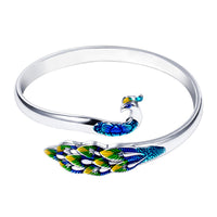 Thai Blue Bracelet Famous Ethnic Style Peacock Dripping Oil Ring
