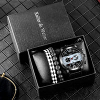 Men's Quartz Watch  Bracelet Gift Set Box
