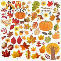 Autumn Maple Leaf Window Sticker Thanksgiving Window Sticker Maple Leaf Turkey