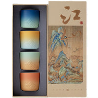 Tea Cup Gradient Color Master Cup Gift Box With Hand Gift Tea Set
