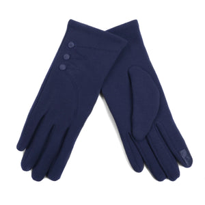 Stylish Touch Screen Gloves with Button Accent