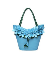 Leather Flower Bucket Handbags
