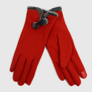 Stylish Touch Screen Gloves With Fur Trim & Fleece