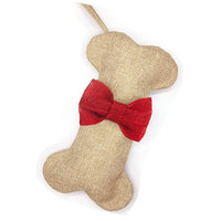 Christmas Stockings Jute Dog Bone Fish Shape Christmas Decoration