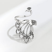 Retro Sterling Silver Peacock Ring
