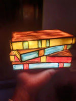 Resin Stained Glass Stacked Books Lamp
