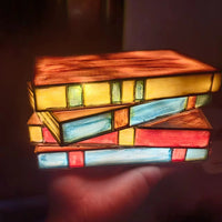 Resin Stained Glass Stacked Books Lamp