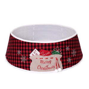 48-inch Black And Red Grid Cloth Tree Skirt