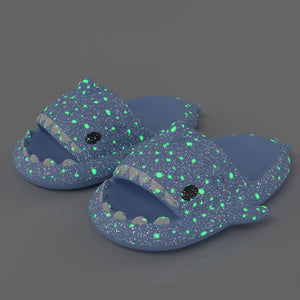 Zapatillas De Tiburón Luminoso Cielo Estrellado Verano
