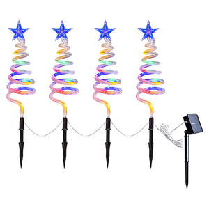 Spiral Christmas Tree Solar Yard Stakes