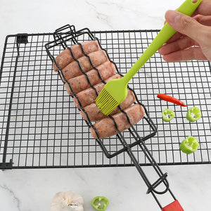 Hot Dog Grilling Rack with Wooden Handle