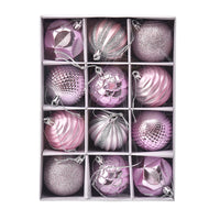 Christmas Ball Painted Decorative Ornament Gift Set (12 Pcs)
