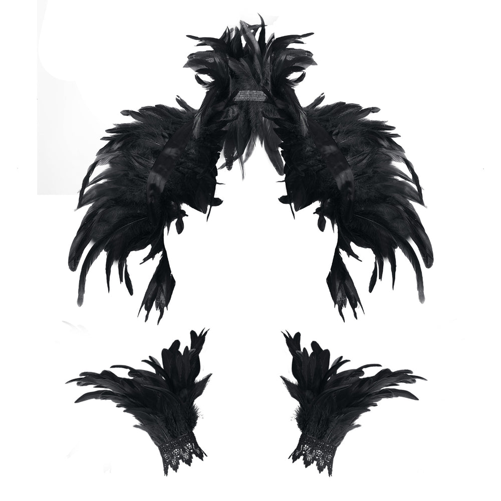 Costume Feather Shawl Bracelet Set