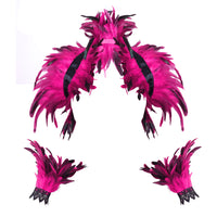 Costume Feather Shawl Bracelet Set