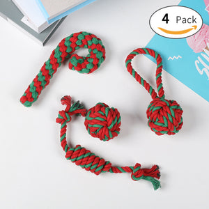 Pet Toy Christmas Gift Suit Dog Molar Clean Tooth Rope Knot