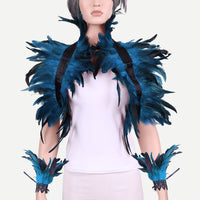 Costume Feather Shawl Bracelet Set