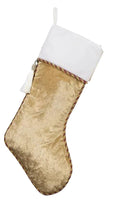 White Gold Velvet Christmas Stockings
