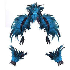 Costume Feather Shawl Bracelet Set