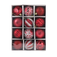 Christmas Ball Painted Decorative Ornament Gift Set (12 Pcs)
