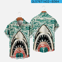 Shark 3d Printing Casual Loose Short Sleeves