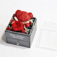 Preserved Flower Bear Drawer Jewelry Box