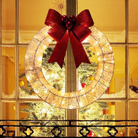 Luminous LED Wreath With Big Bowknot
