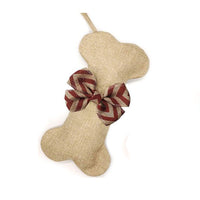 Christmas Stockings Jute Dog Bone Fish Shape Christmas Decoration
