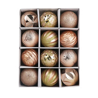 Christmas Ball Painted Decorative Ornament Gift Set (12 Pcs)
