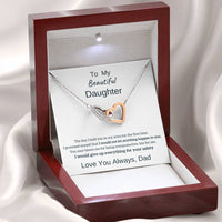 To My Beautiful Daughter Two-tone Double Heart Necklace