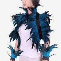 Costume Feather Shawl Bracelet Set