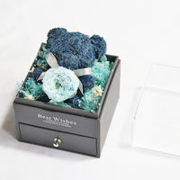 Preserved Flower Bear Drawer Jewelry Box
