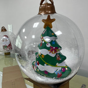 Bolas inflables transparentes de adorno navideño con luces