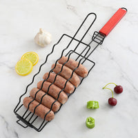 Hot Dog Grilling Rack with Wooden Handle
