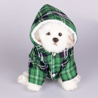 Veste pour chien sweat-shirt à capuche à carreaux
