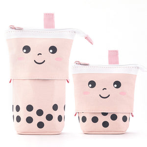 Cute Boba Bubble Milk Tea Pencil Cases