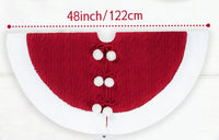 White Pompon Knitted Christmas Tree Skirt
