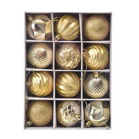 Christmas Ball Painted Decorative Ornament Gift Set (12 Pcs)
