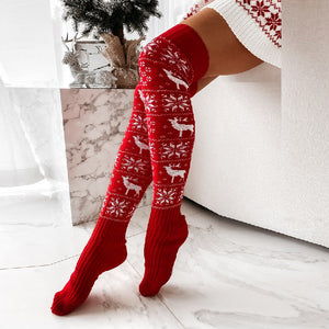 Winter Christmas Warm Knitted Over-the-Knee Socks