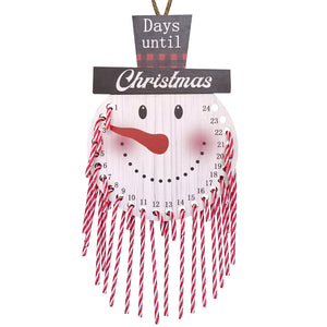 Wooden Christmas Candy Cane Countdown Decoration