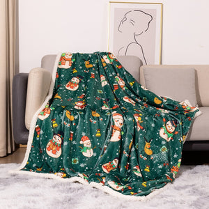 Flannel Christmas Blankets Double Layer