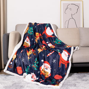 Flannel Christmas Blankets Double Layer