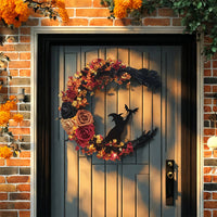 Halloween Wreath Witch Cat Moon Wreath Bat