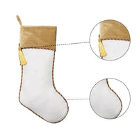 White Gold Velvet Christmas Stockings
