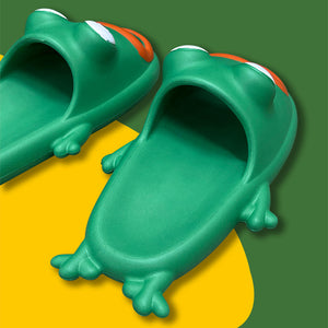 Lindas zapatillas de rana EVA zapatos suaves para el hogar zapatillas de baño verano