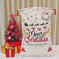 Christmas Canvas Double Drawstring Gift Bags
