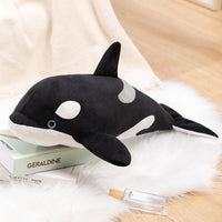 Simulación de juguetes de peluche con cojín de muñeca de gran tiburón blanco
